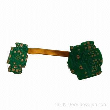 4-layer Multilayer Flex-rigid PCB with Surface Treatment of ENIG and Soldermask Green